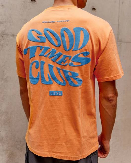 Z8RH332 LSKD unisex Good Times Schwergewichts-T-Shirt in Übergröße – Mandarinenblau Bekleidung