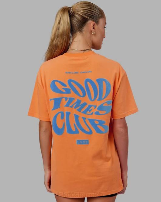 Z8RH332 LSKD unisex Good Times Schwergewichts-T-Shirt in Übergröße – Mandarinenblau Bekleidung