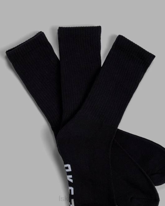 Z8RH851 LSKD unisex Essential 3er-Pack Crew-Socken – Schwarz Zubehör