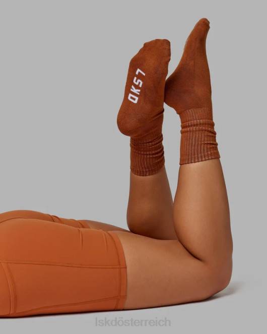 Z8RH869 LSKD unisex Essential 3er-Pack Crew-Socken – Khaki/Creme/Rot Zubehör